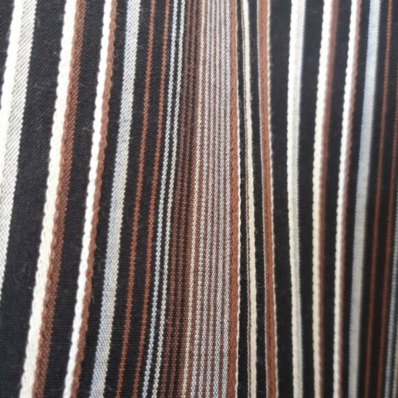 Denver Hayes SZ M Brown & Black Striped 100% Cotton Men's Button Up Shirt - Picture 8 of 13